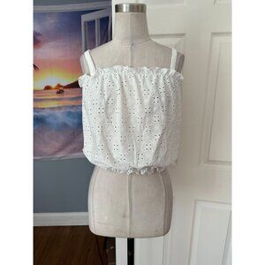 Livi by Olivia Rae Anthro eyelet flounce tank size Small